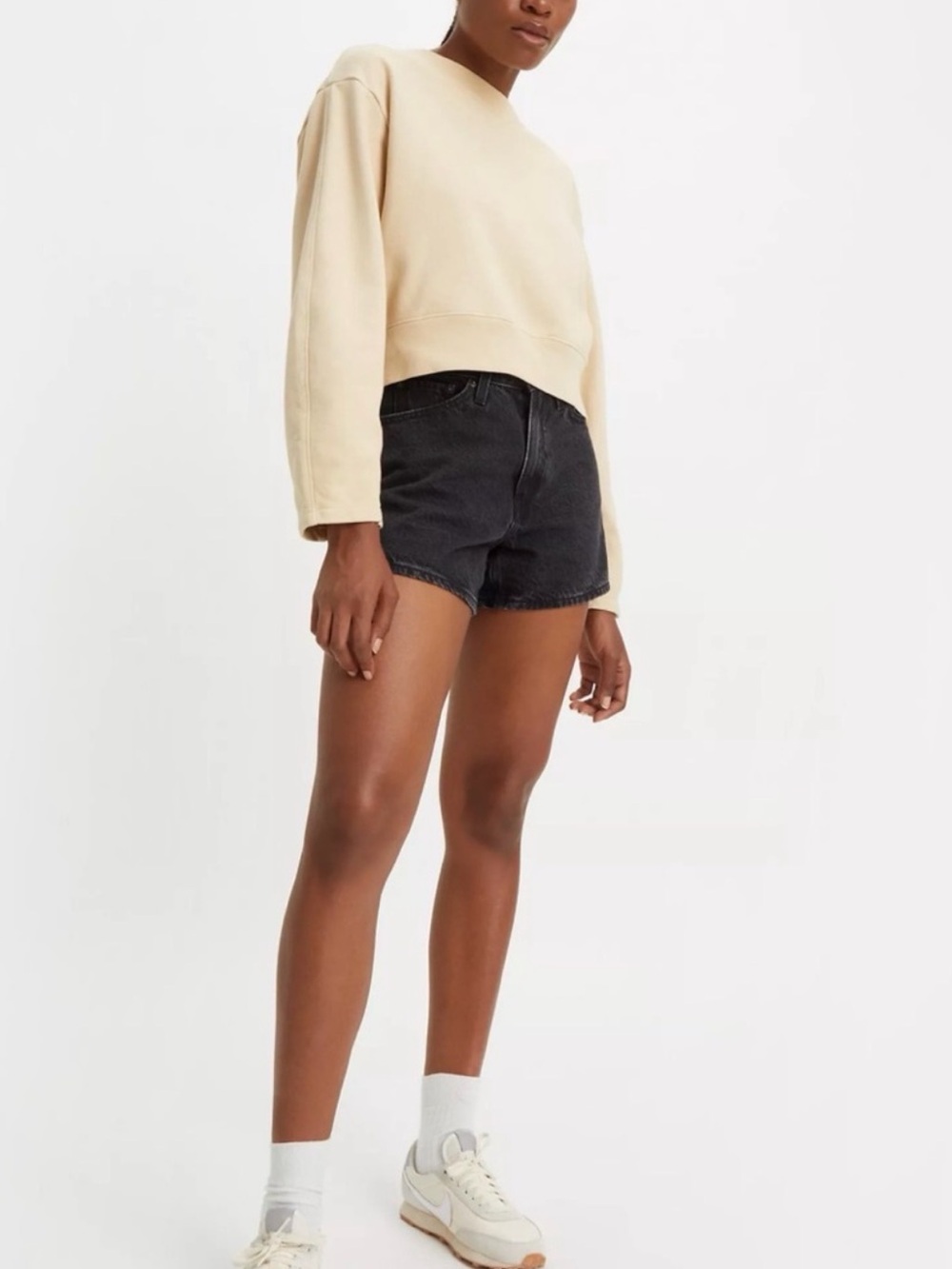 Levi's Black High-Rise Mom Jean Shorts